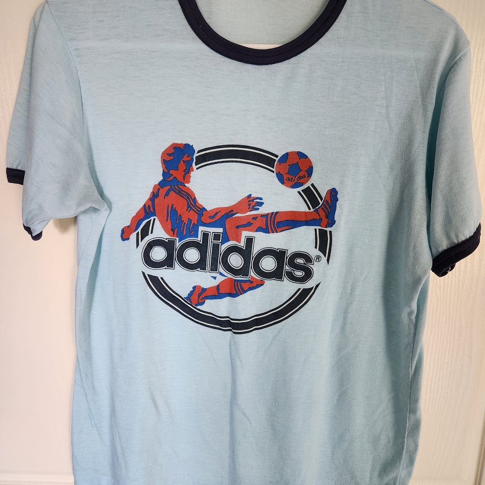 Adidas Men's Light Blue Soccer Graphic Tee